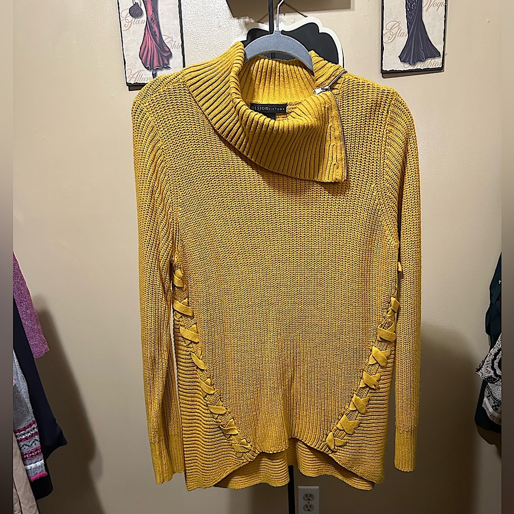 Design History Bold Mustard Yellow Sweater.